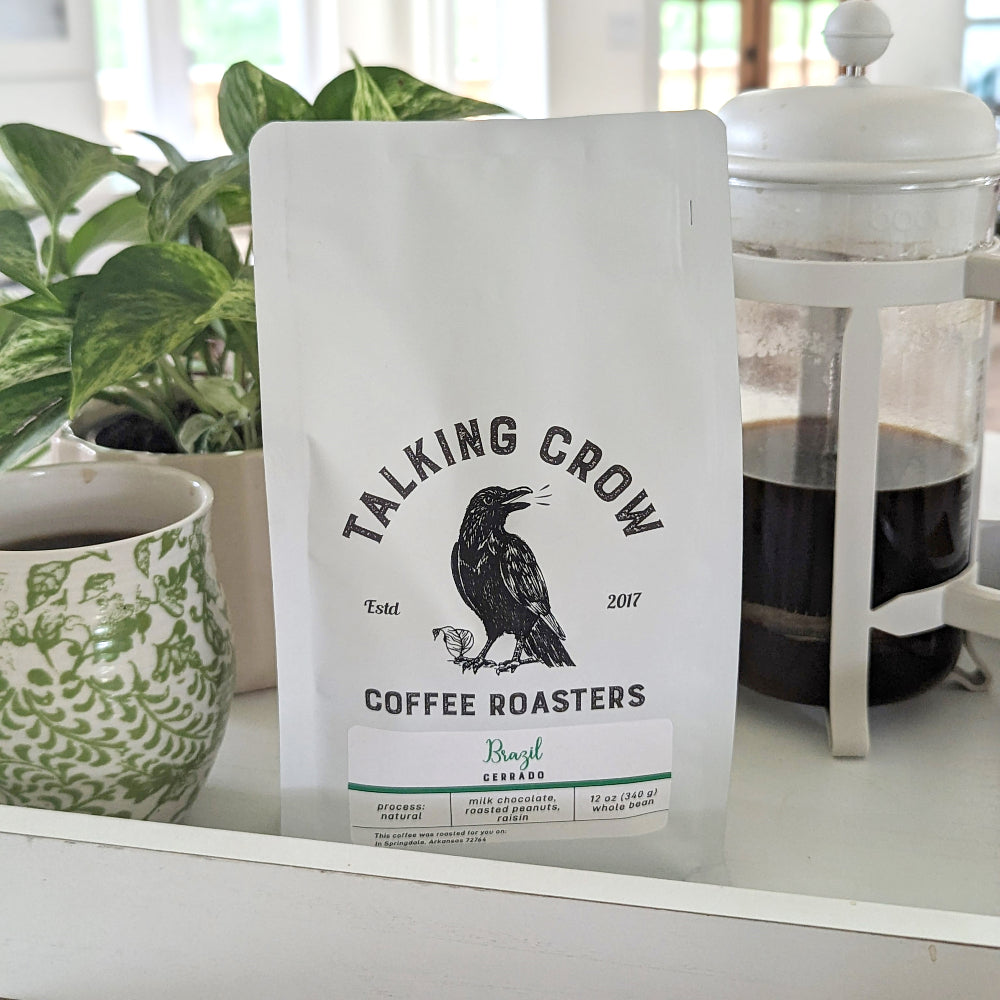 12 oz Talking Crow Coffee Roasters Single Origin Regular Brazil Cerrado Whole Bean Coffee