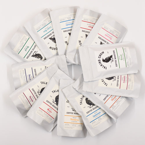 4 oz bags of Talking Crow Coffee Roasters Specialty Coffee Single Origin Sampler Set of all origins